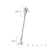 316L SURGICAL STEEL THREADLESS PUSH IN STAR TEAR DROP CHAIN CZ TOP PART